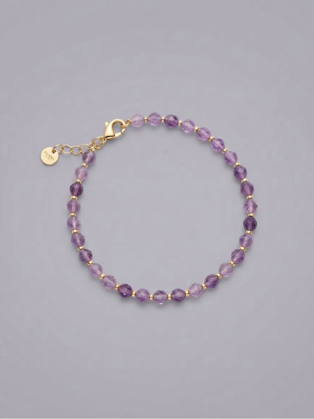 Essential RITUAL Faceted Amethyst Gemstone Beaded Bracelet NWOT